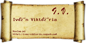 Iván Viktória névjegykártya