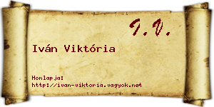 Iván Viktória névjegykártya